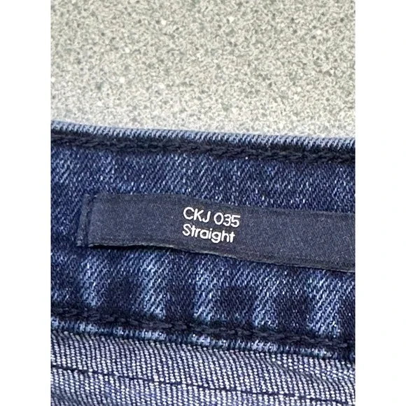 Calvin Klein Jeans CKJ 035 Straight Leg Dark Wash Denim Mens 40x30 Blue - Picture 5 of 8
